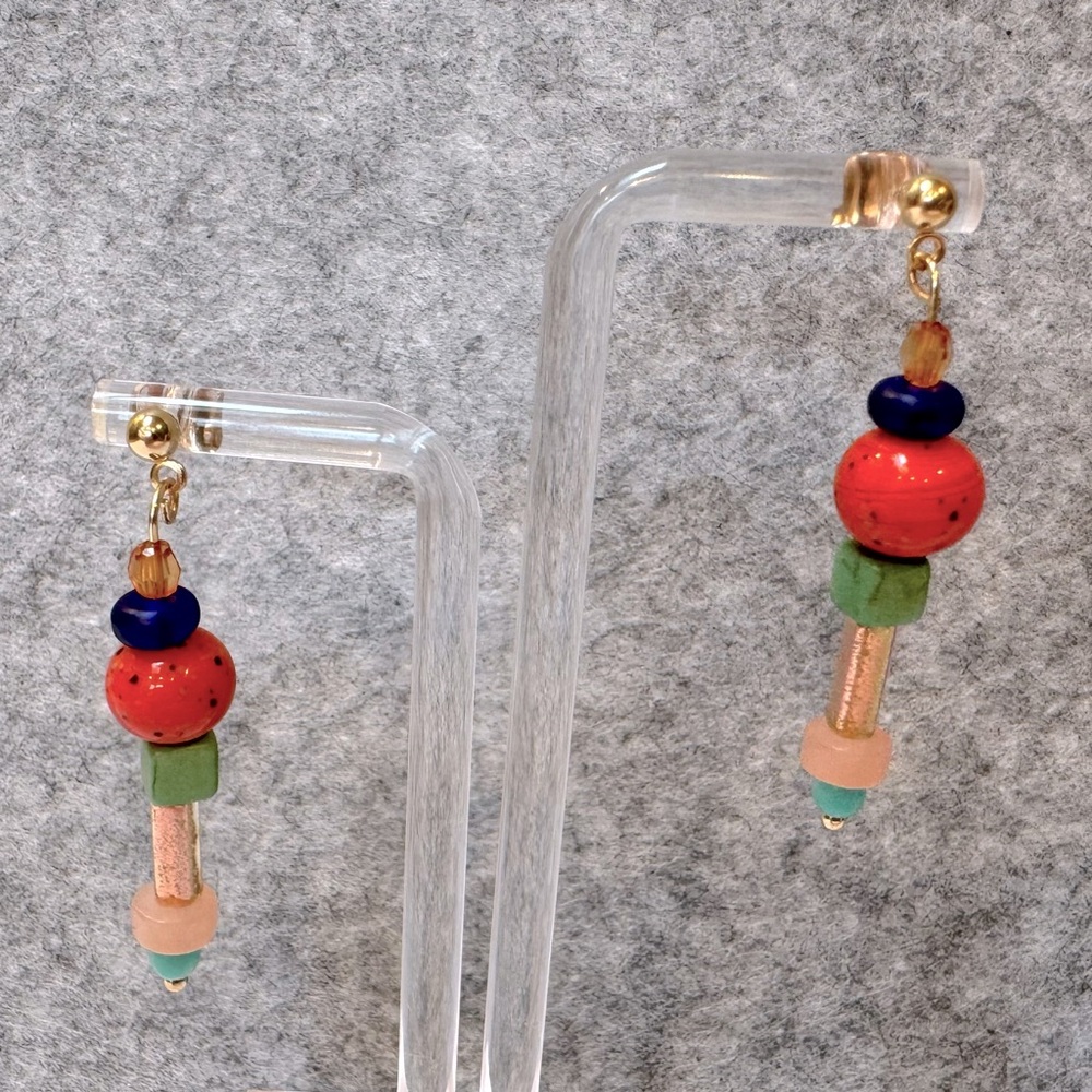 Colorful Beaded Dangle Earrings